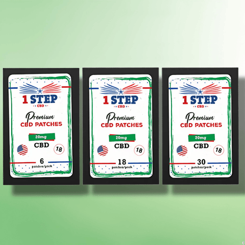 Long Lasting CBD Patches by 1 Step CBD - 10mg/50mg Per Patch - 6/18/30 Patches - CBD Shack