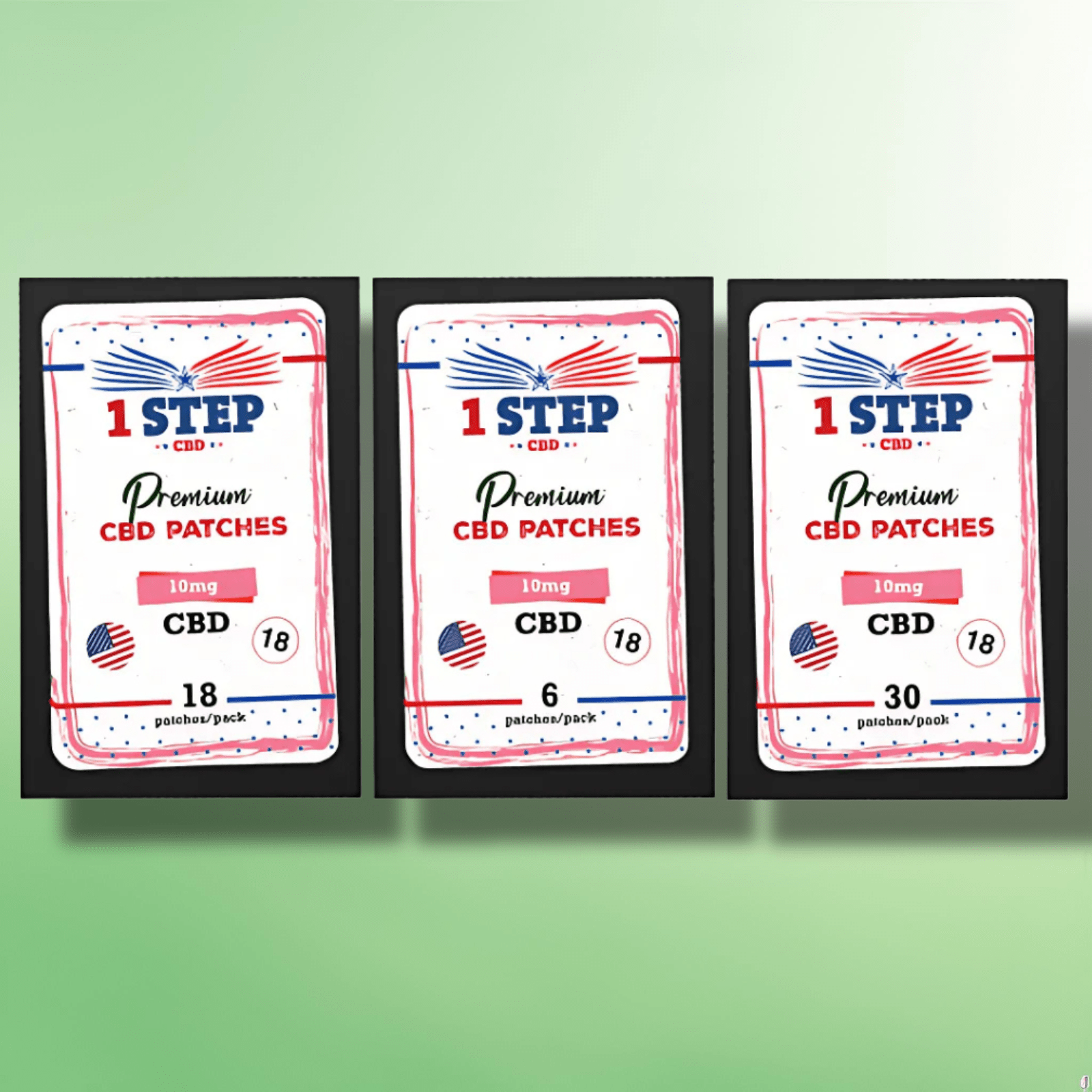 Long Lasting CBD Patches by 1 Step CBD - 10mg/50mg Per Patch - 6/18/30 Patches - CBD Shack