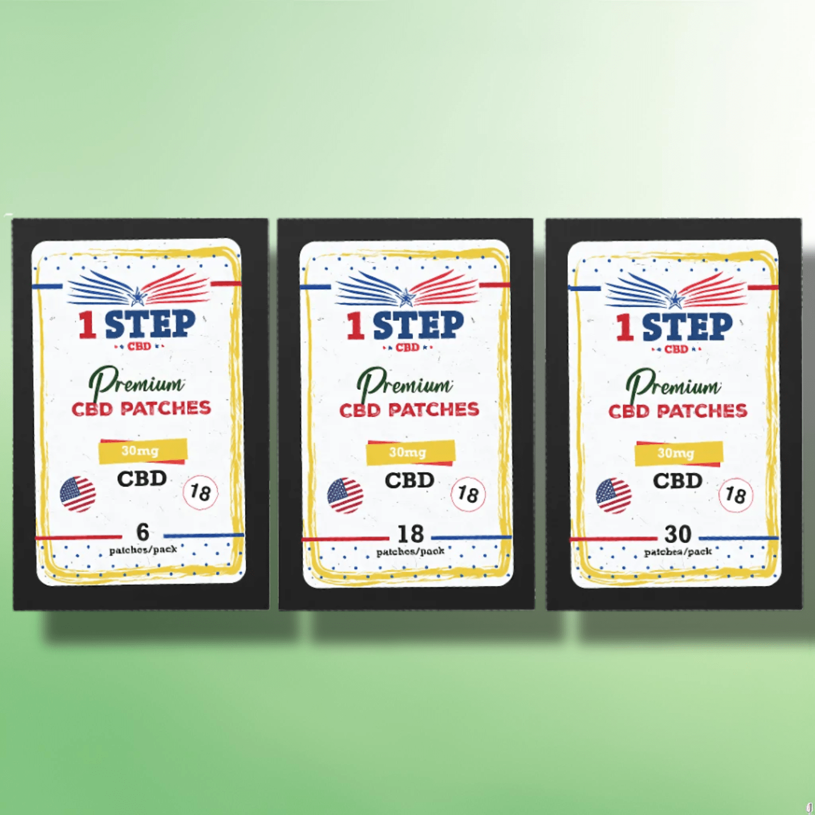 Long Lasting CBD Patches by 1 Step CBD - 10mg/50mg Per Patch - 6/18/30 Patches - CBD Shack