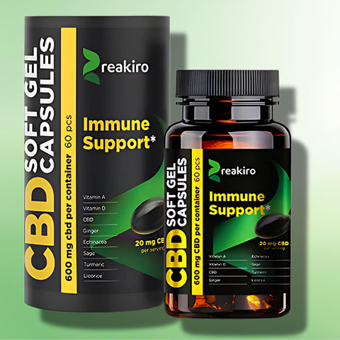 Reakiro 600mg CBD Full Spectrum Immune Capsules - 60 Caps (BUY 1 GET 1 FREE)
