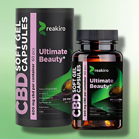 Reakiro 600mg CBD Full Spectrum Ultimate Beauty Capsules - 60 Caps (BUY 1 GET 1 FREE)