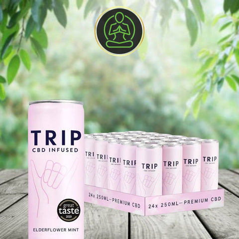 12 x TRIP 15mg CBD Infused Elderflower & Mint Drink 250ml