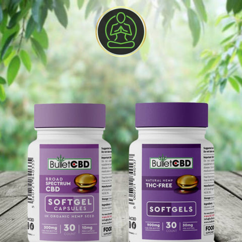 Bullet CBD 300mg/900mg Broad Spectrum CBD Soft Gel Capsules - 30 Caps