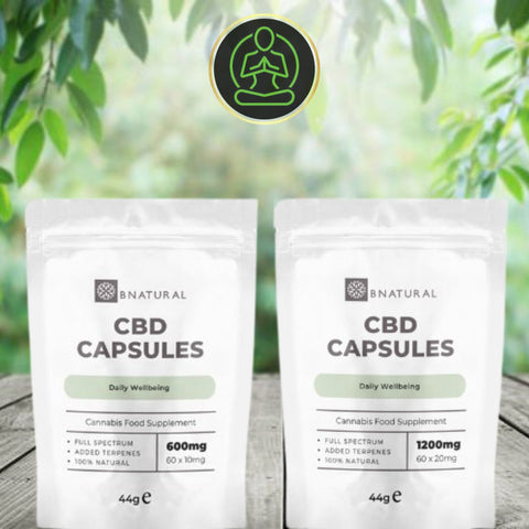 Bnatural 600mg -1200mg CBD Vegan Capsules - 60 Caps