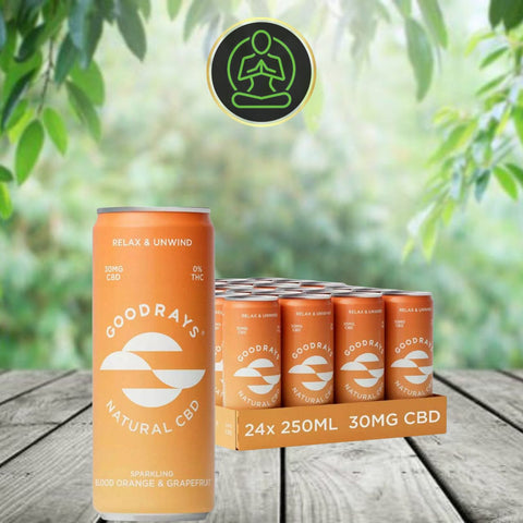 12 x Goodrays 30mg CBD Blood Orange & Grapefruit Seltzer 250ml