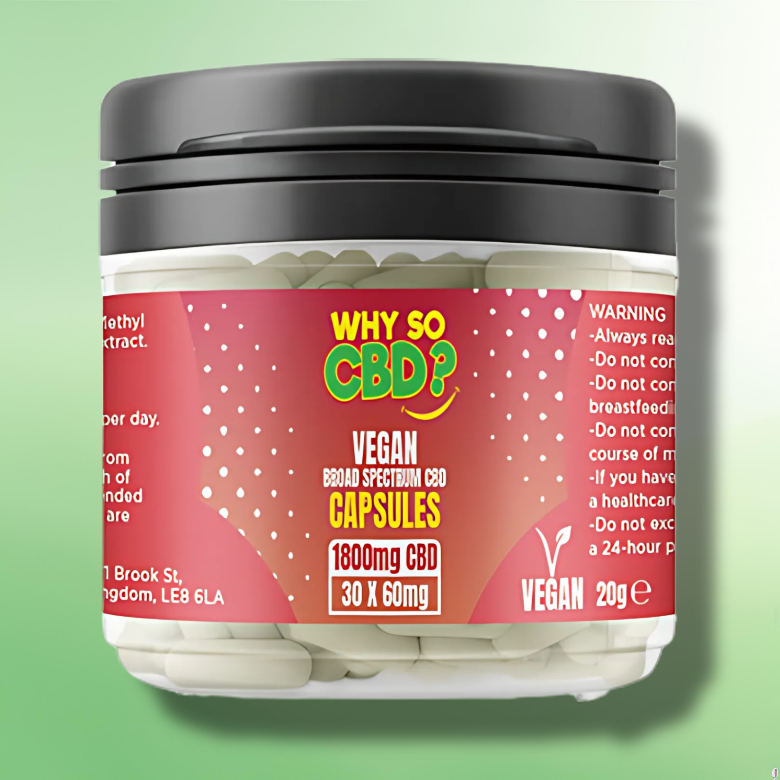 Broad Spectrum CBD Capsules by Why So CBD? 600mg to 3600mg - 30/60 Caps