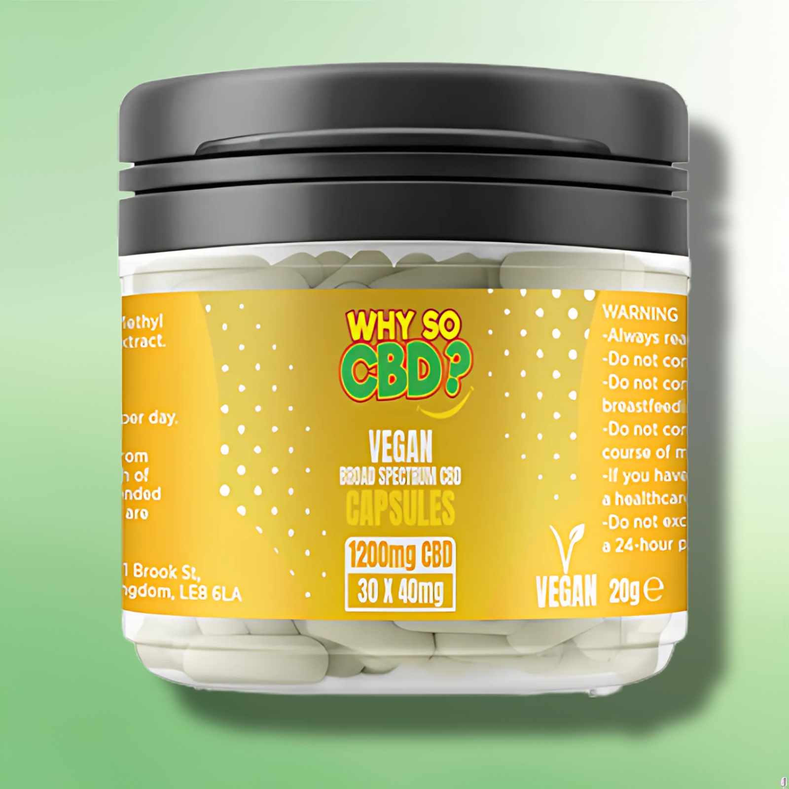 Broad Spectrum CBD Capsules by Why So CBD? 600mg to 3600mg - 30/60 Caps