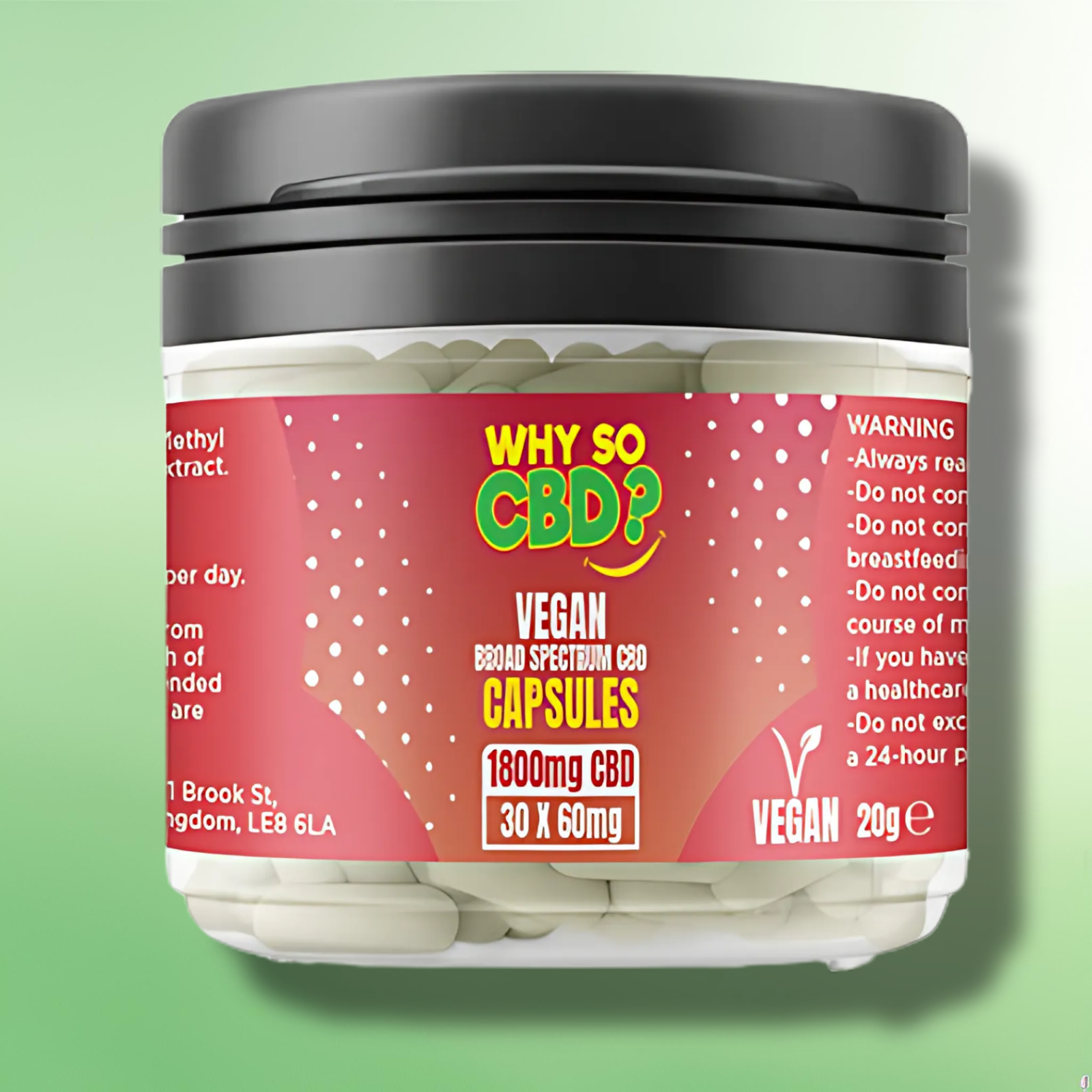 Broad Spectrum CBD Capsules by Why So CBD? 600mg to 3600mg - 30/60 Caps