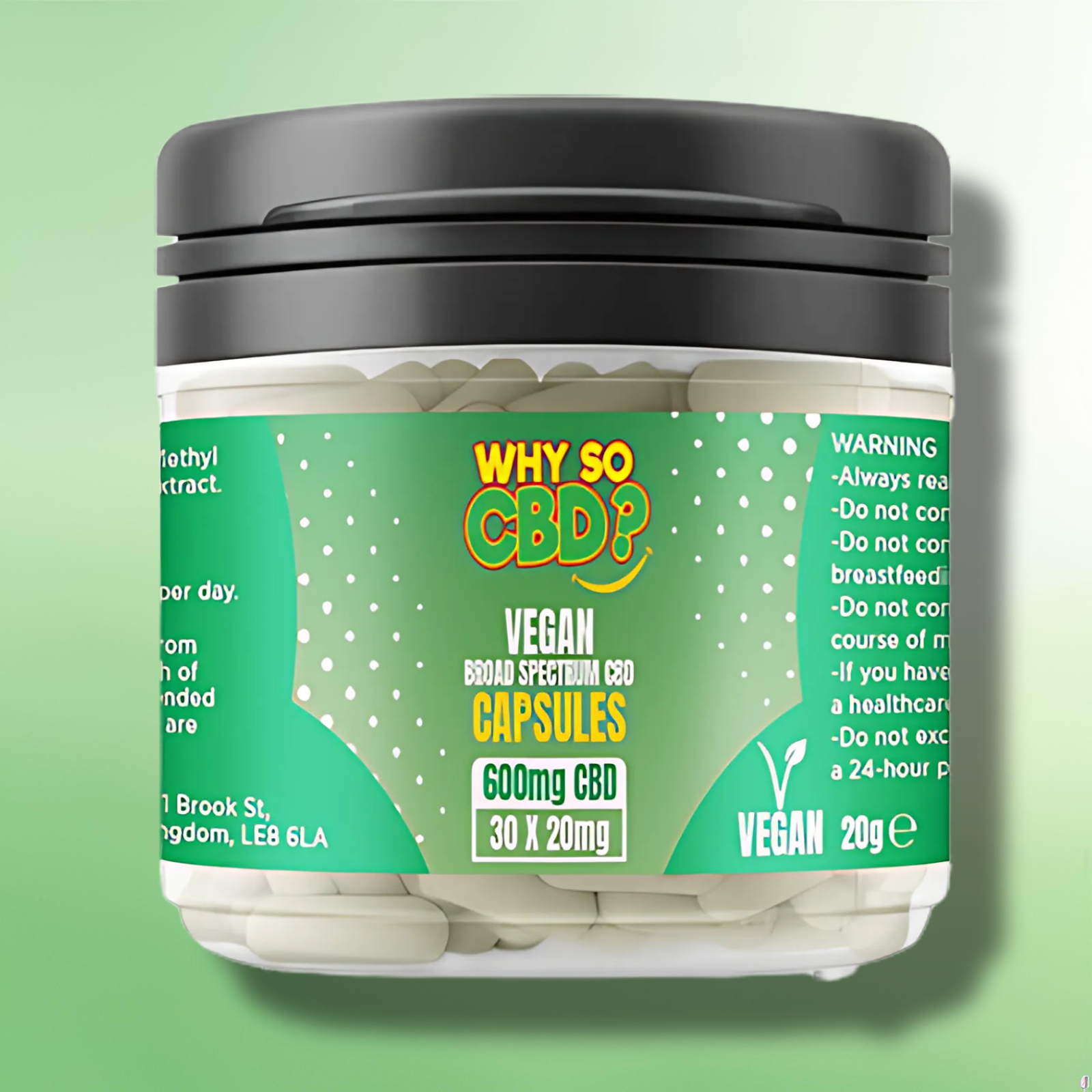 Broad Spectrum CBD Capsules by Why So CBD? 600mg to 3600mg - 30/60 Caps