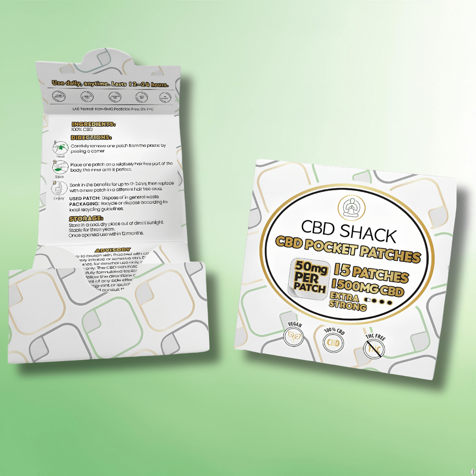 CBD Patches by CBD Shack - High Strength CBD - 20mg to 50mg - 15 Patches - CBD Shack
