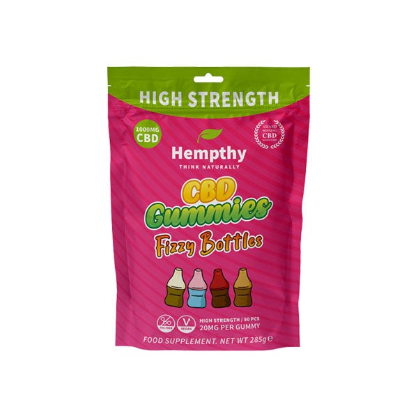 Hempthy 1000mg CBD Fizzy Bottles Gummies - 50 Pieces - CBD Shack