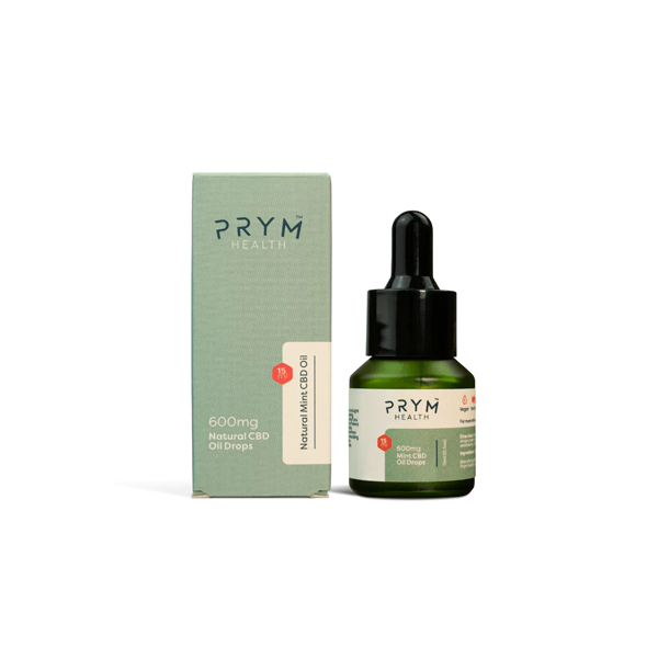 Prym Health 600mg - 1200mg Natural Mint CBD Oil Drops - 15ml