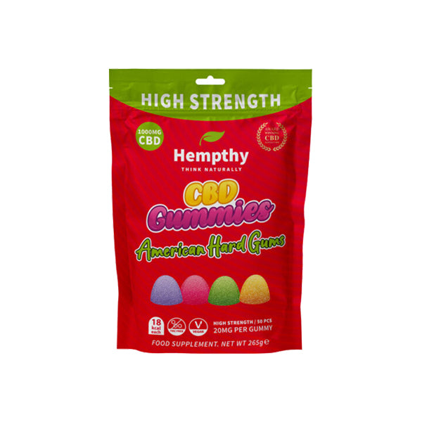 Hempthy 1000mg CBD Gummies - 50 Pieces