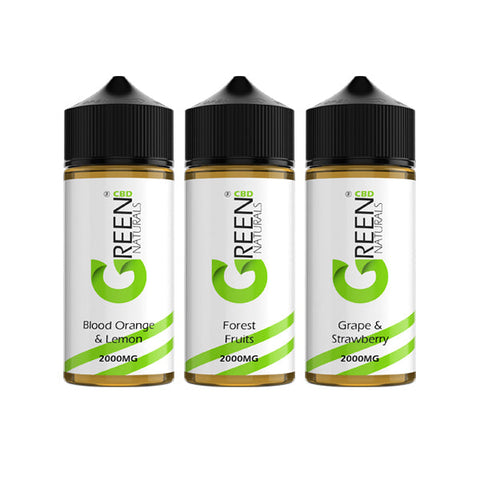 Green Naturals 2000mg CBD Vaping Liquid 100ml (50PG/50VG)